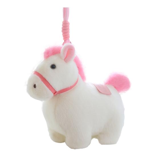 Rainbow Pony Plush Keychain Cute Soft Stuffed Animal Toy for Bag Backpack