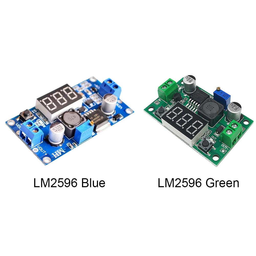 LM2596 DC-DC Buck Adjustable Regulator Module 4.5-40V To 1.25-37V DC-DC Step-Down Power Supply Module 3A with LED Voltmeter
