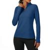 Sudadera Atlética de Manga Larga para Mujer con Cremallera Delantera Ajustada Ropa Deportiva Casual Elástica Ligera Capa Base para Fitness