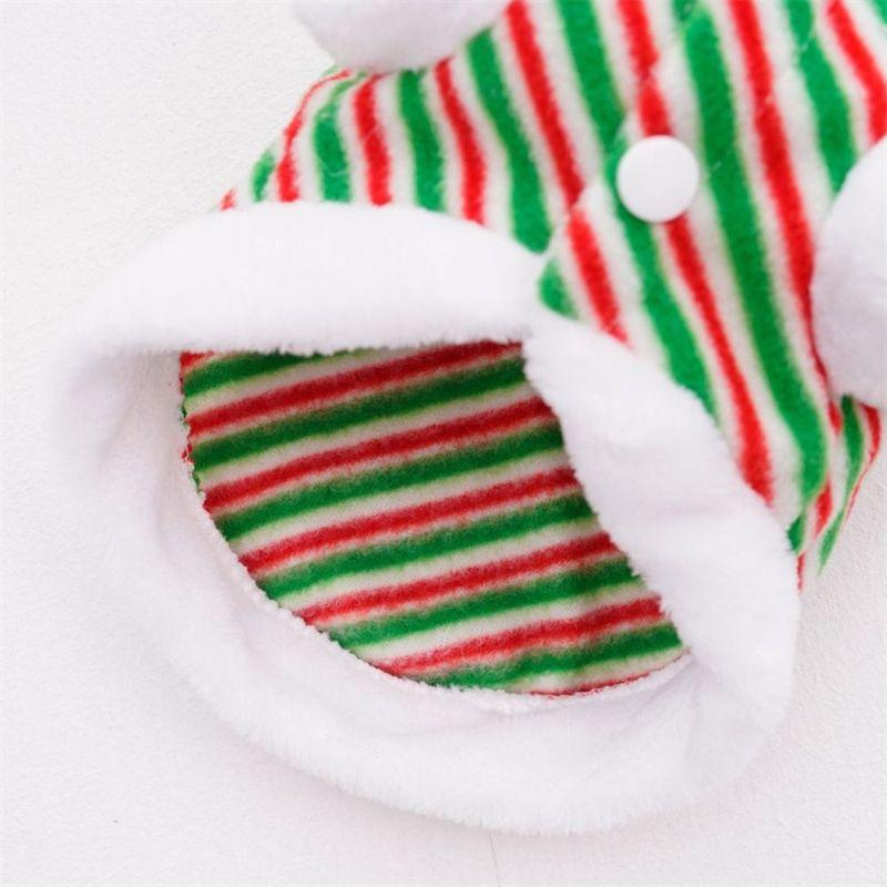 Elk Stripe Christmas Pet Hooded Sweater Cartoon Cute Christmas Dogs Cats Sweatshirt Funny Fleece Dog Christmas Warm Jumpsuit