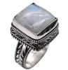 Moonstone Natural Gemstone Antique Silver Plated Ring US Size-6.75 A 460