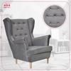 Diana Scandinavian Family Furniture Wing Chair, Light Gray Ash PRO