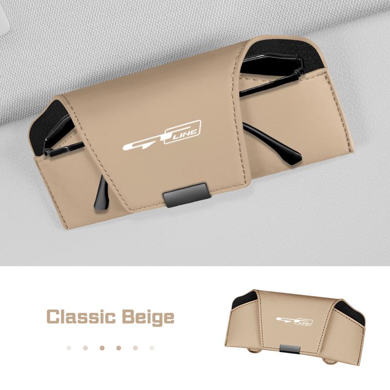 Car Visor Glasses Case Leather For Kia GT Line k5 Sportage Carnival Seltos Sorento Rio Ceed Forte,Sunglasses Holder Storage Box hbsp50