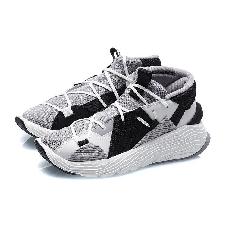 Li Ning Essence Basketball Shoes Women's Mid Top Gray/White/Black AGBQ084-2