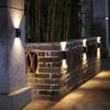 2PCS Solar Lights Up and Down Wall Lamp for Outdoor Fence Decoration Convex Mirror IP65 Water Proof 4 LEDs White Light