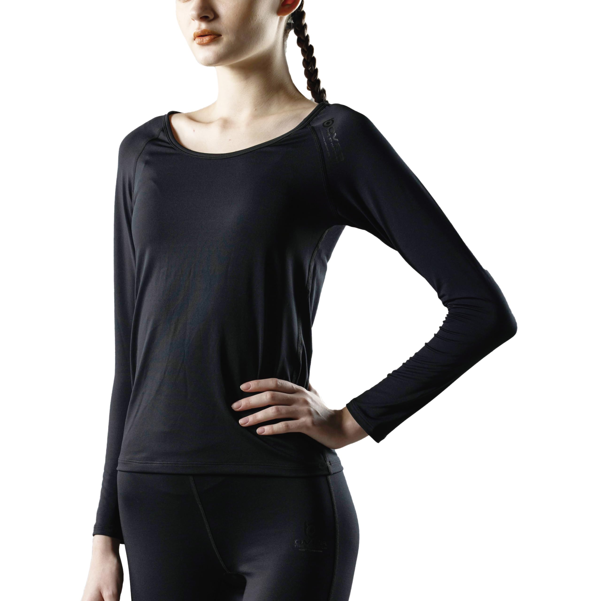 

Otafuku Gloves Лонгслив с круглым вырезом, регулирующий температуру, с УФ-защитой, размер M, всесезонное нижнее белье, рукав, [Outlast регулирующий, дезодорирующий, защита, компрессия, женский] чёрный