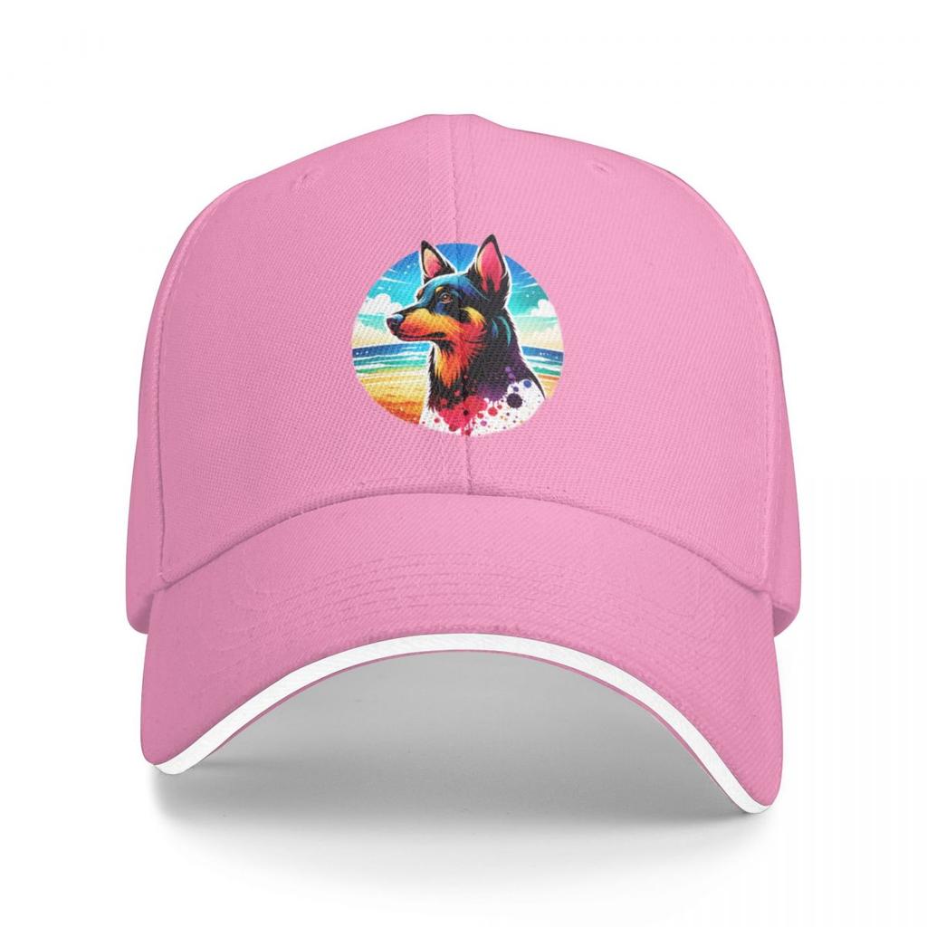 Australian Kelpie Beach Background Baseball Cap Golf Hat Man   Luxury Womens  Outlet 2025 Mens