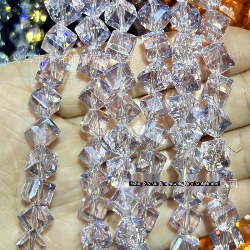 

8 мм Диагональные Квадратные Хрустальные Сахарные Кристаллы для DIY Украшений: Аксессуары для браслетов и ожерелий 70 pieces