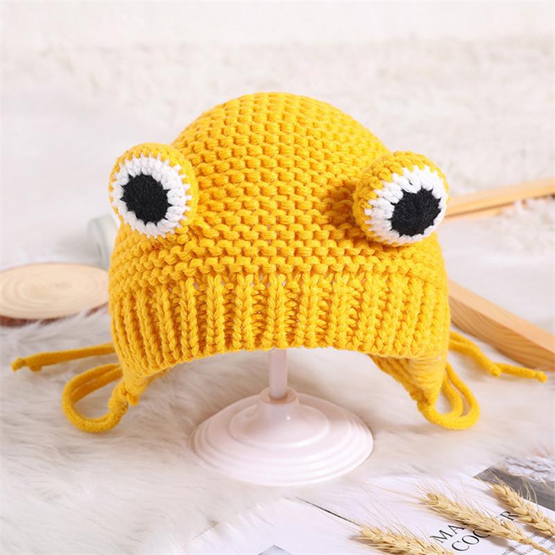 Kids Baby Cute Warm Beanies Cap Hat Lovely Autumn Winter Toddler Soft Frog Shape Children's Knitted Cap Hat For Boy Girl