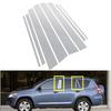 8Pcs Window Decoration Side Door Frame Cover Silvery Center Pillar Sticker for Toyota RAV4 XA30 2006-2012