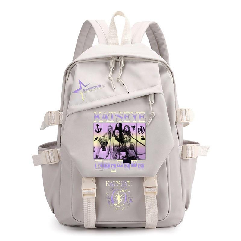 Zaino Unisex per Bambini KATSEYE Stampato Zaino Studente Scuola Impermeabile Tela Nylon