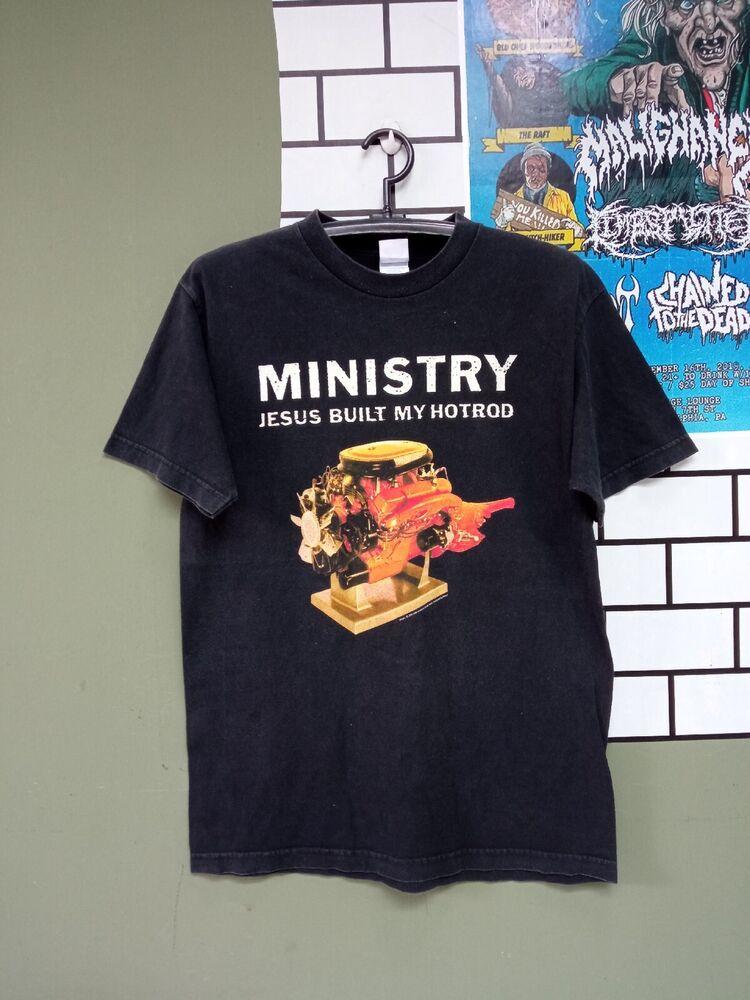 

Черная футболка унисекс Ministry Vintage Tour с рок-группой, концертной музыкой