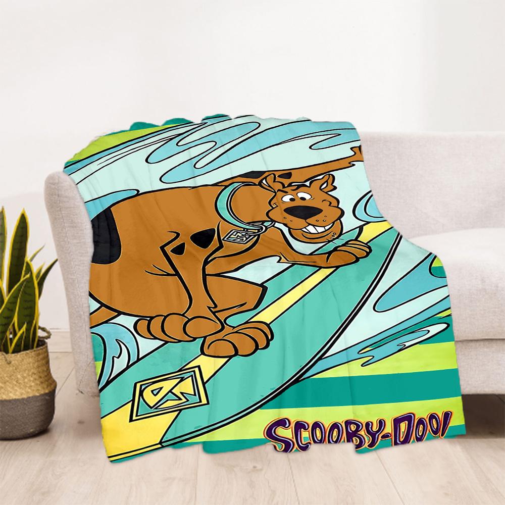 1 Pieza Manta de Exterior Scooby Doo Franela Ligera, Suave y Cálida, Uso en Todas las Estaciones para Sofá