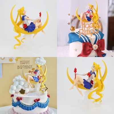 Handgefertigter Sailor Moon-Kuchenaufsatz als Geburtstagsparty-Dekor