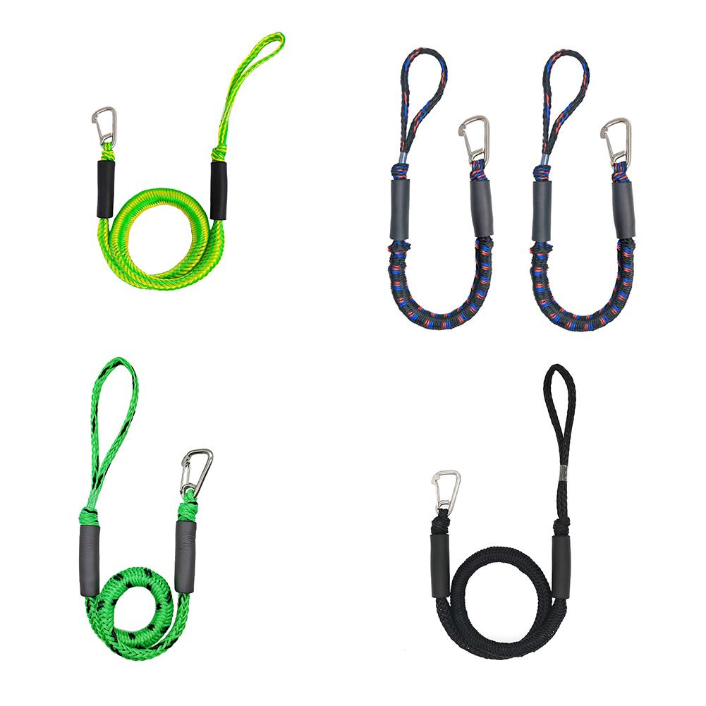 Boat Dock Line Mooring Rope With 316 Stainless Steel Clip, Dock Line Boat Ropes, Premium Bungee Boat Lines Accessories For Canoe Power Boat Kayak