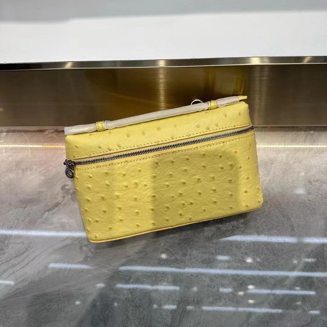 

L19 Сумка з натуральної шкіри з візерунком страуса - Стиль Gigi: Універсальна сумка-коробка для модного, плечового або месенджерського носіння