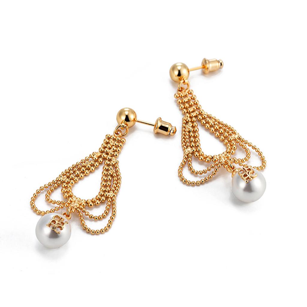 CHHC Designer Long Tassel Pearl Fairy Earrings for Women