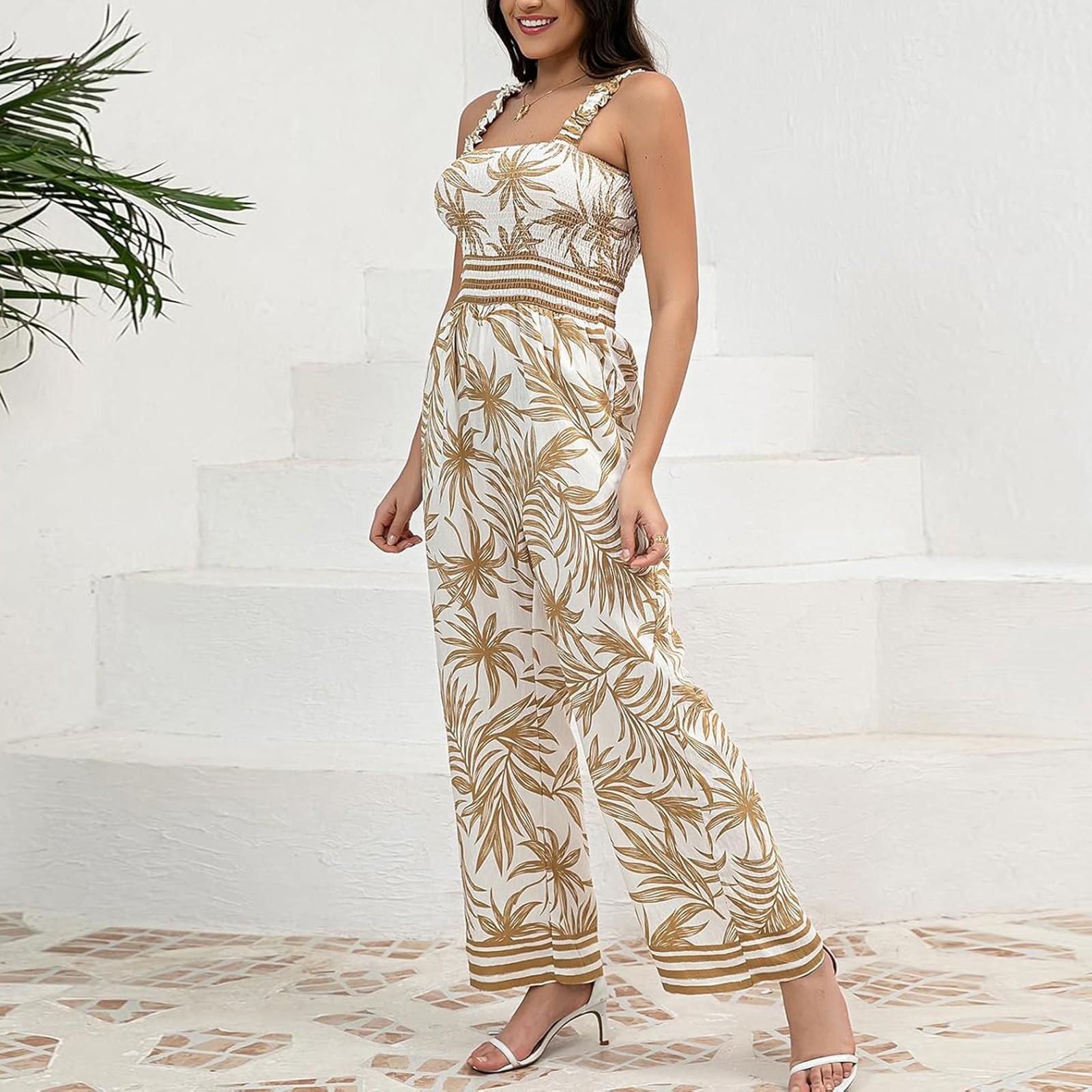 

Женский модный комбинезон в стиле ретро с квадратным вырезом и короткими рукавами в стиле бохо XL