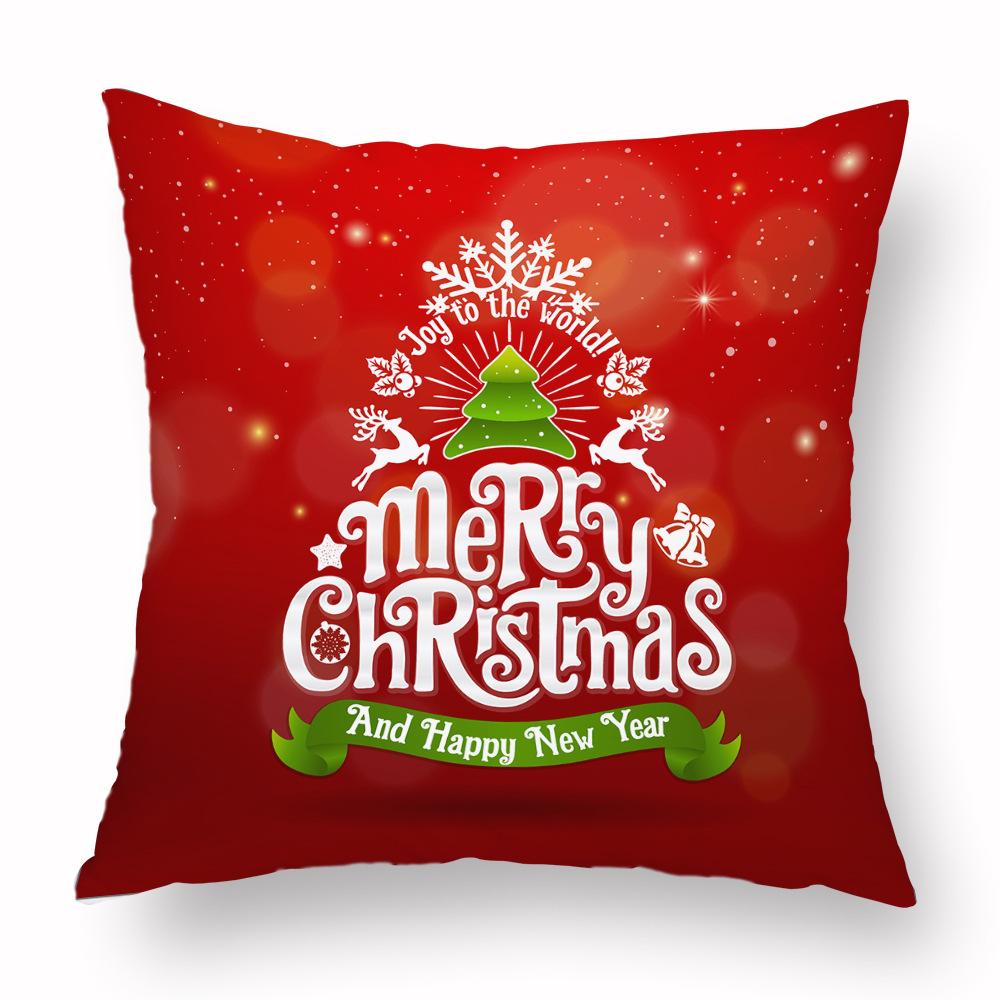 Santa Claus Pillow Case Bell Home Decoration Living Room Sofa Cushion New Snowflake Pillow Can Be Customized