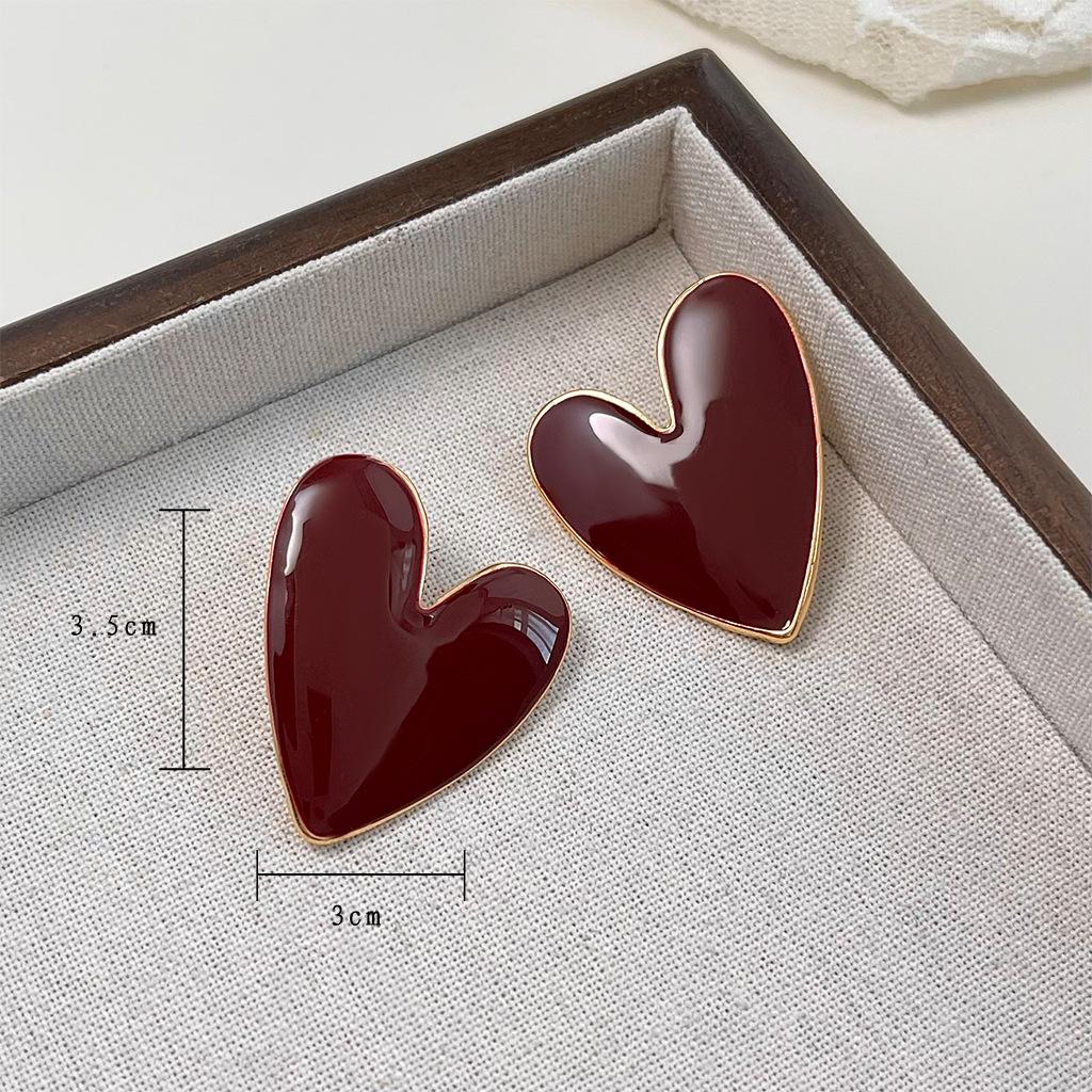 Ancola Red Drop Earrings: Women's Retro Chic, Fair-Skin Enhancing, Luxury Ear Jewelry.