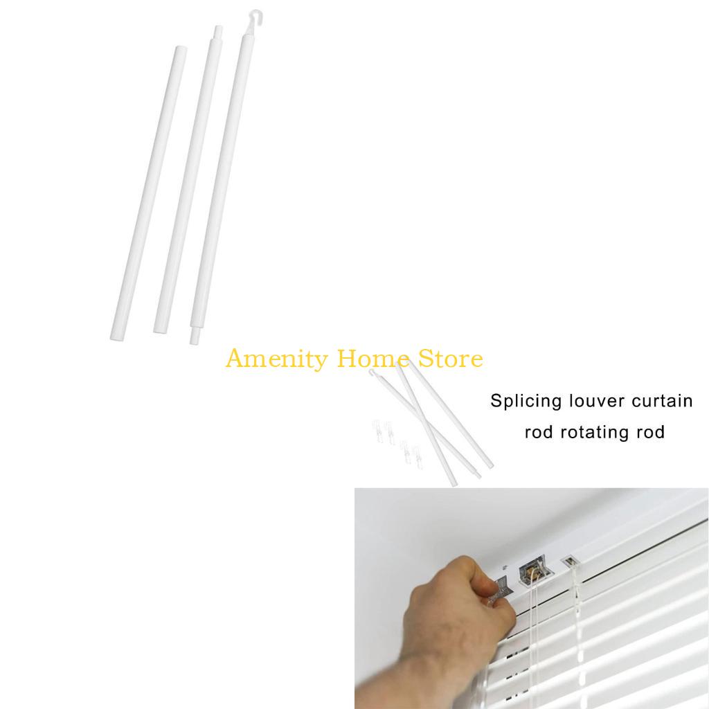 F26C Window Blind Wand Replacement with Hook and Handle Vertical Blind Stick for Smooth Operating Plastic Curtain Pull Rod