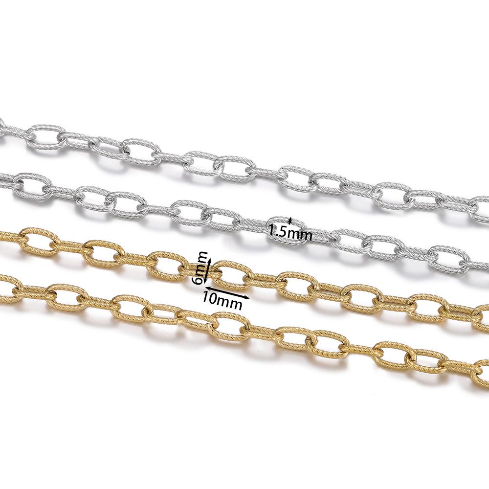 1m Edelstahl Kettenglied Kette Goldene Farbe O-Verschluss Kette für Schmuckherstellung DIY Gliederkette Armband Zubehör