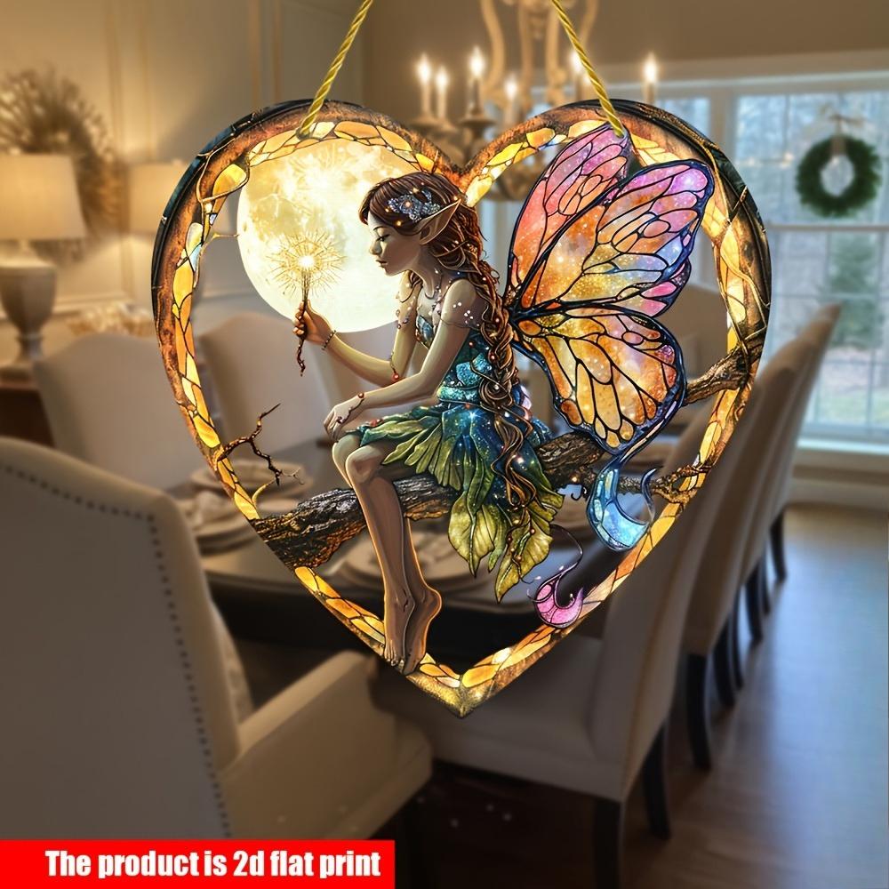 2D Flat Acrylic Night Fairy Decoration, No Need for Batteries/electricity, Unique Indoor/outdoor Decoration, Multifunctional Traditional Style, W