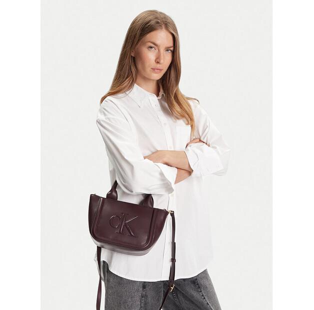 Bag Calvin Klein Calvin Klein Bold Ck Small Tote With Strap LV04F3219G Burgundy
