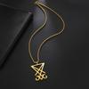 Jeshayuan Sello de Lucifer Símbolo de Satanás Colgante Collar de Acero Inoxidable Para Hombres Mujeres Sello de Satanás Emblema Amuleto Joyería