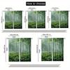 2pcs Ink Bamboo Forest Print Curtains - Rod Pocket Design   Light Filtering & Privacy Enhancing   Durable Polyester Microfiber for