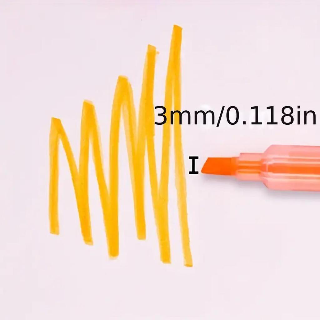 6pcs Dual-Ended Highlighter Marker Pens - Essential for Students & Creatives - Vibrant Colors for Note-Taking and Art Projects