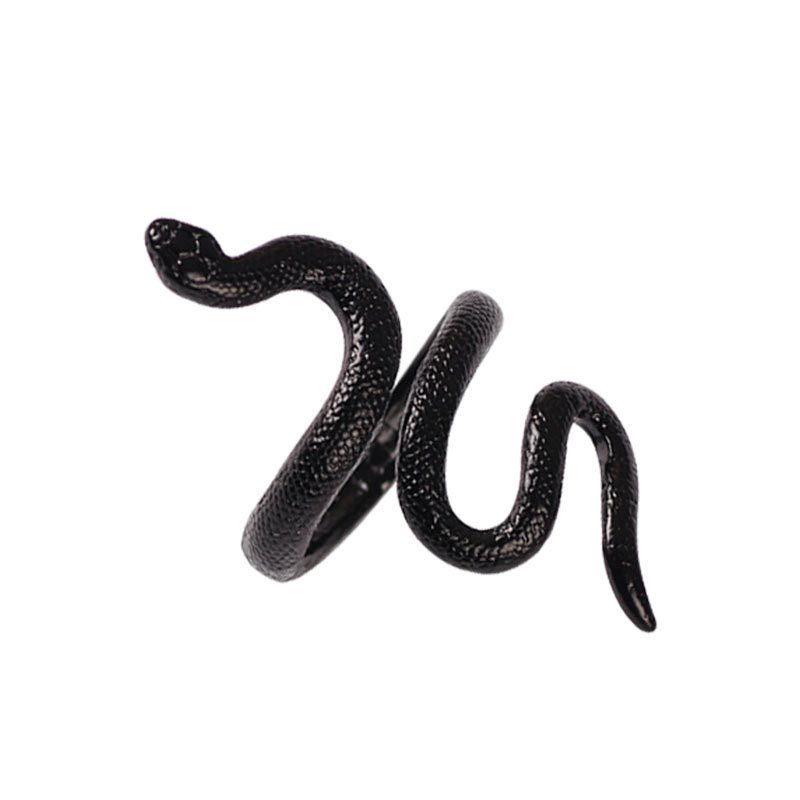 Python Ring Jewelry Exaggerated Snake-shaped Ring Opening Adjustable Punk Style Ring Hand Jewelry