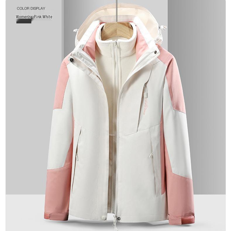 Mink Velvet Liner 3-in-1 Windproof Waterproof Jacket for Women & Men - Detachable, Warm Outerwear