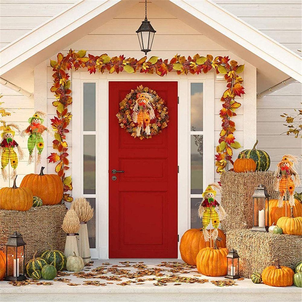 Cute Halloween Scarecrow Ornament Small Garden Scarecrows Ornament Scarecrow Welcome Sign  Autumn