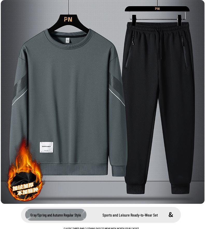 2023 Men's Plus Size Autumn Hoodie & Joggers Casual Sportswear Set