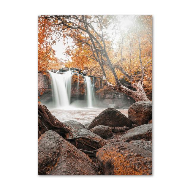 Autumn Landscape Painting Gold Leaves Forest Canvas Picture Modern Home Wall Decor Poster Frameless Prints Interior Decor No Frame