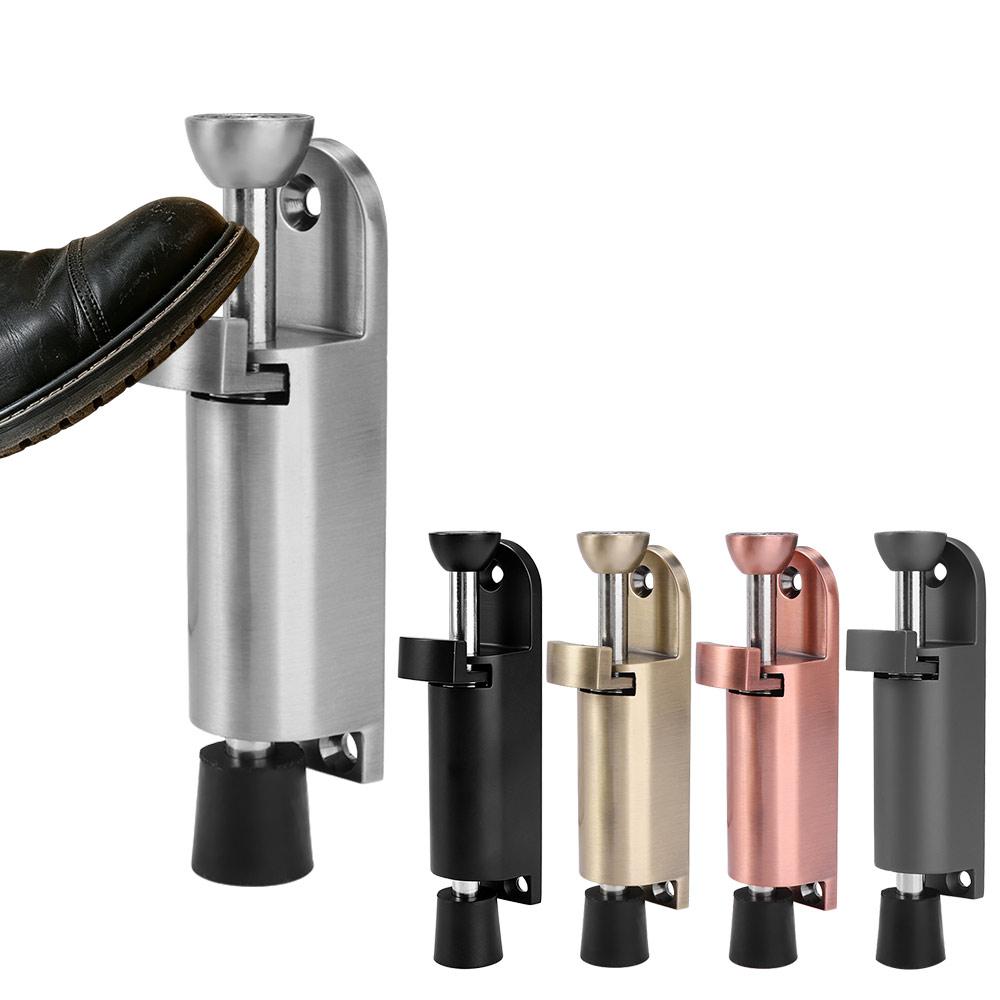 Spring Loaded Telescopic Door Stopper Door Bottom Seam Heavy Duty Door Holder Stop Adjustable Position Zinc Alloy