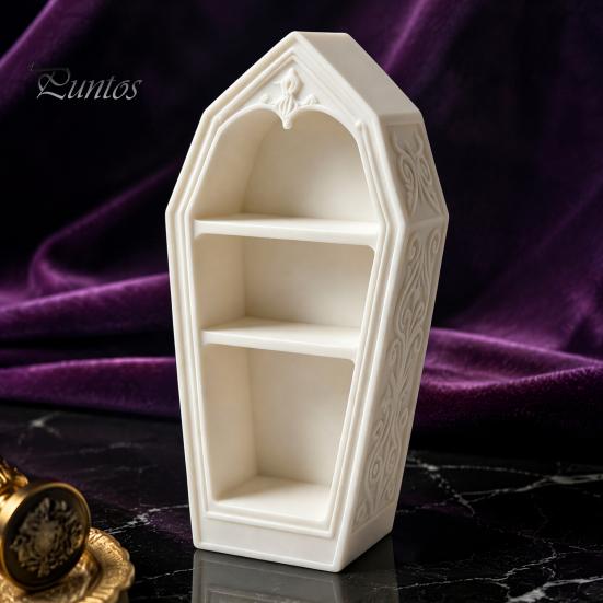 Halloween-Thema Ausstellungsständer Gotische Sargförmige Schmuckaufbewahrungsbox, 3D-gedrucktes Mini-Sarg-Ringschälchen für Kristalle Schmuckaufbewahrung, Gruselig
