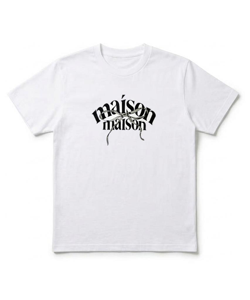 NTBC Maison Ribbon Lettering Short Sleeve T-Shirt_2 Colors
