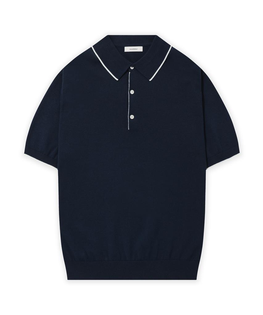 Mannergram Superfine Cotton Sheet Collared Short Sleeve Knit (Type B)
