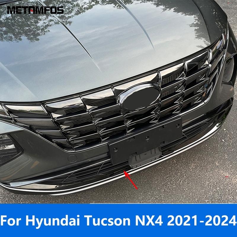 For Hyundai Tucson - 2024 Stainless Front Bumper Lip Trim Body Kit Spoiler Splitter Protector Accessories Car Styling