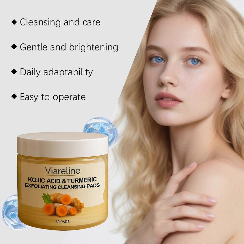 Viareline Turmeric Exfoliating Cleansing Gasket Gentle Cleansing Moisturizing Care Facial Pores Cotton Cloth