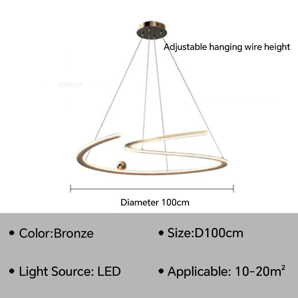 Modern LED Rings Pendant Lamp For Living Dining Room Bedroom Hall Hanging Chandelier Home Decor Indoor Lighting Fixture Lustre