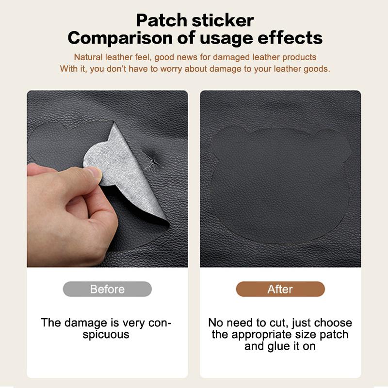 13Pcs/Set Self-Adhesive Leather Upholstery For Car Seat Sofa Chair Black Leather Repair Patch Refurbish Hole Artificial Stickers