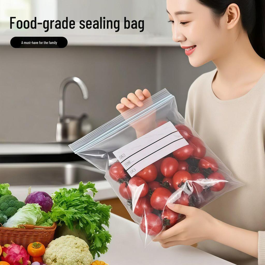 Thickened Food-Grade Double Rib Self-Sealing Freezer Bag for Meat Storage