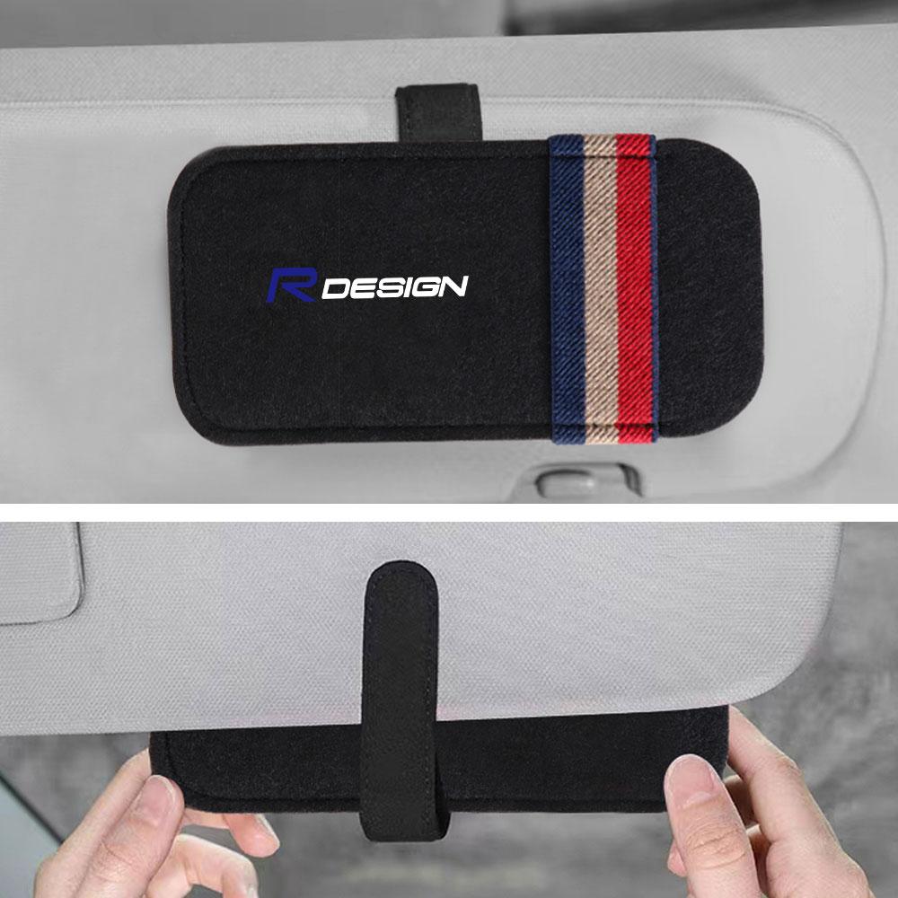 Für Volvo Rdesign V40 V50 S40 S90 XC90 S60 XC40 C40 S60 XC60 Auto Sonnenblende Brillenaufbewahrungstasche Sonnenbrillen-Organizer-Etui