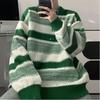 Autumn Winter New Style Lazy Style Sweater For Men Trendy Striped Design Sense Loose High End Knitwear Top
