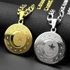 Collier Pendentif Étoile Croissant de Lune en Acier Inoxydable Musulman pour Femmes Hommes Talisman Islamique Spirituel Colliers Chaîne Bijoux Cadeau