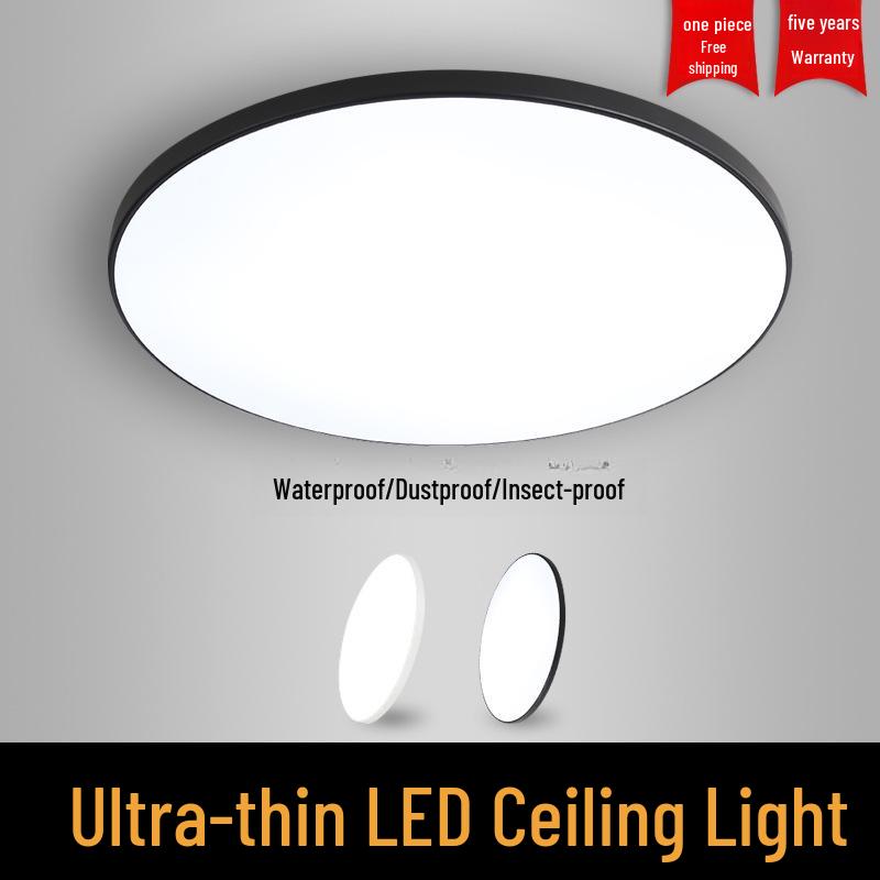 Ultraflache LED-Deckenleuchte: Modernes, dreifach geschütztes Design für Schlafzimmer, Balkon, Küche, Flur oder Wohnzimmer.