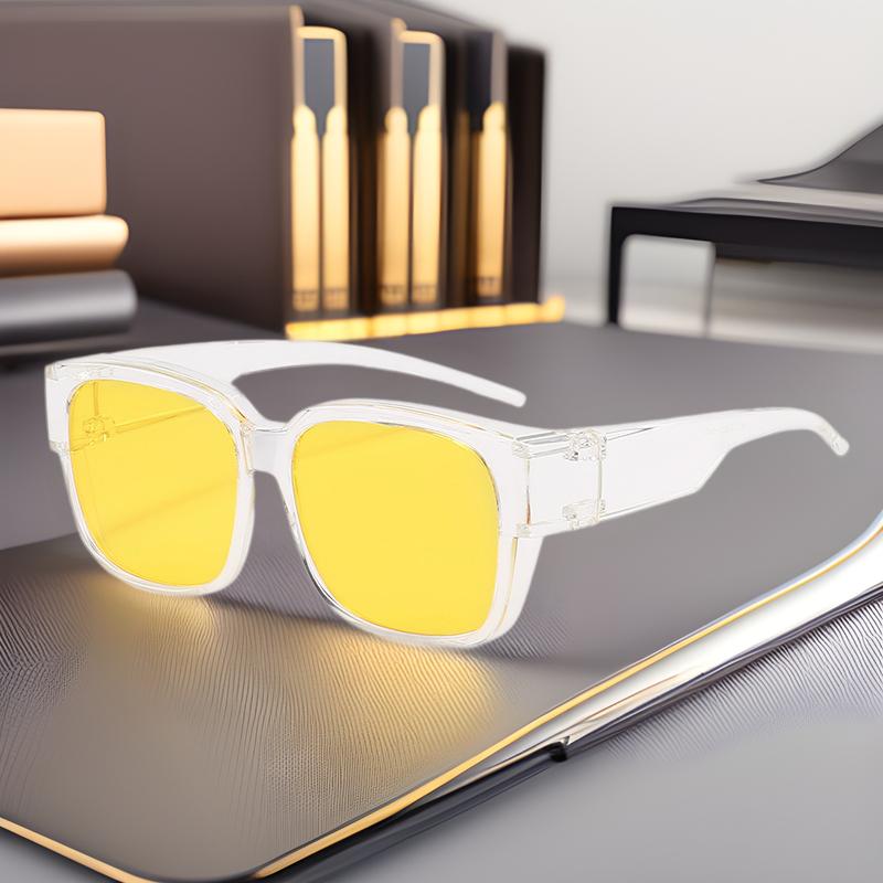 Luxury TR90 Square Frame Polarized Sunglasses - Unisex One-Piece, Dual-Use